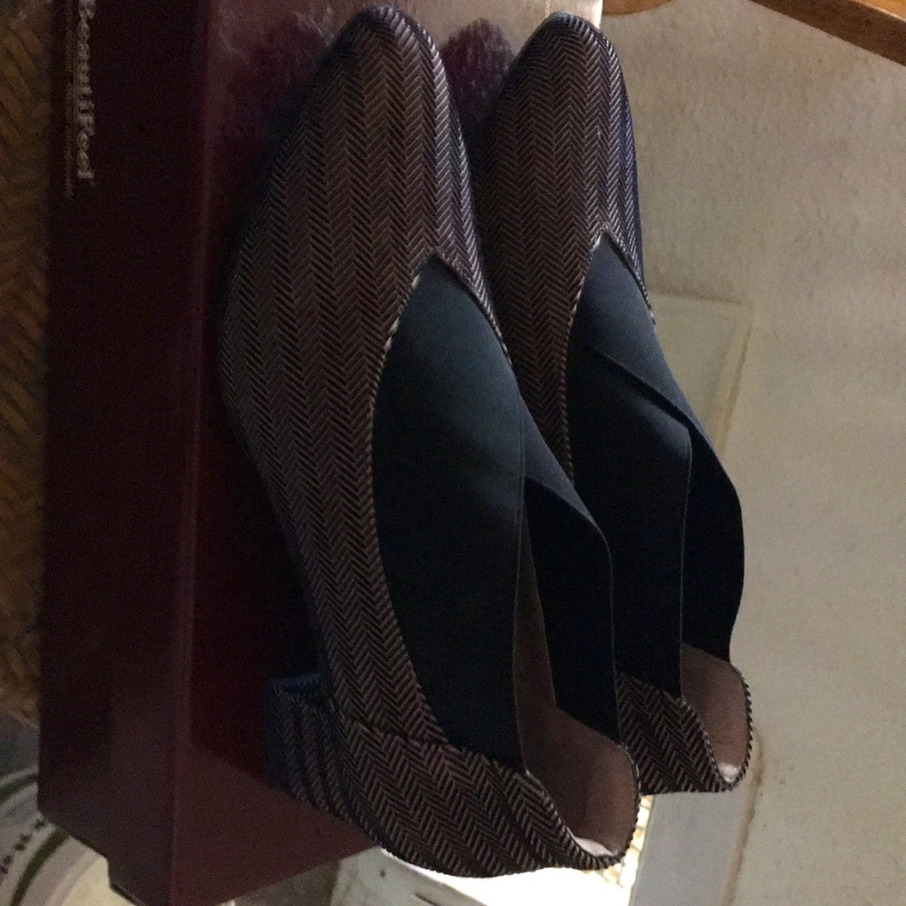 Bryce black shiny scale print suede heels …